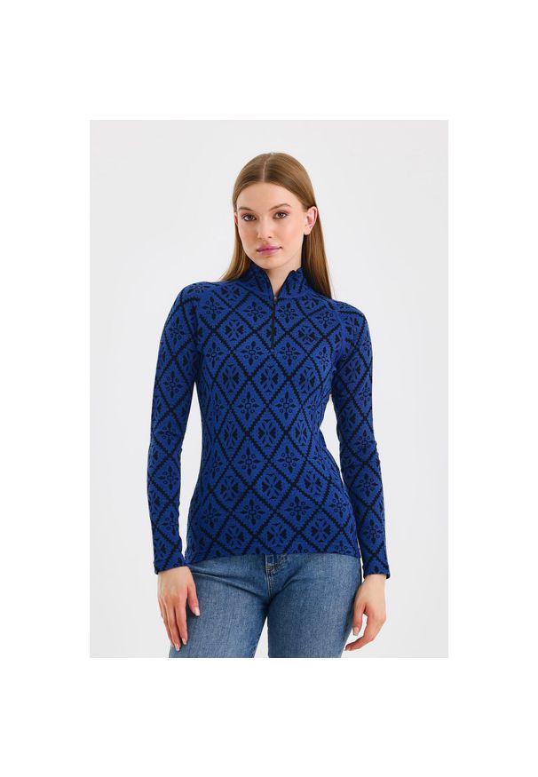 WOOLONA - Bluza termoaktywna Woolona Venus z Długim Rękawem 100% Merino. Kolor: niebieski. Materiał: wełna. Długość rękawa: długi rękaw. Długość: długie