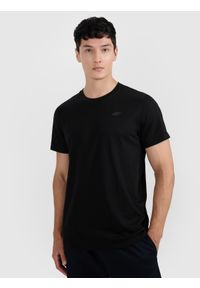 4f - 4F T-shirt regular gładki męski (2-pack) - biały+czarny M. Okazja: na co dzień. Kolor: wielokolorowy. Materiał: bawełna, dzianina, jersey. Długość rękawa: krótki rękaw. Długość: krótkie. Wzór: gładki. Styl: klasyczny, casual, sportowy #1