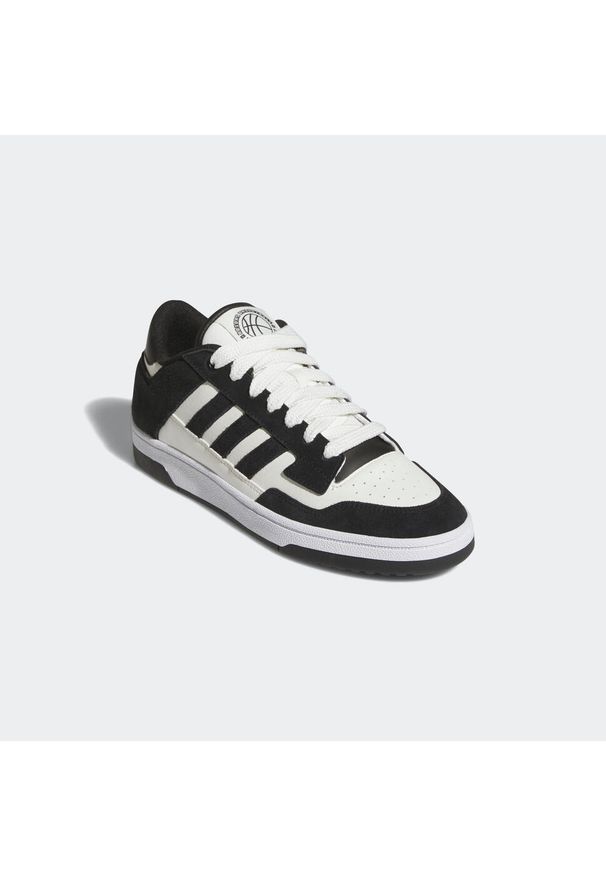 Adidas - Buty męskie ADIDAS Rapid Court Low. Kolor: biały, wielokolorowy, czarny. Materiał: guma, zamsz, kauczuk, materiał, syntetyk. Szerokość cholewki: normalna. Sport: koszykówka