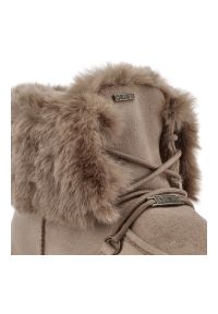 Big-Star - Beżowe Śniegowce Big Star Ocieplane Obuwie Damskie. Okazja: na co dzień. Kolor: beżowy. Materiał: zamsz, futro. Szerokość cholewki: normalna. Sezon: zima. Styl: elegancki, casual #3