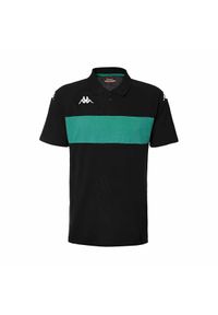 Polo Kappa Dianetti. Typ kołnierza: polo. Kolor: czarny, zielony, wielokolorowy. Materiał: poliester, bawełna
