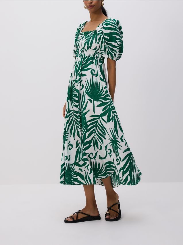 Zielona sukienka Reserved maxi YH916-07X - Sukienki - myBaze.com