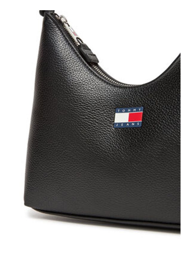 Tommy Jeans Torebka Tjw Must Shoulder Bag AW0AW17548 Czarny. Kolor: czarny. Materiał: skórzane