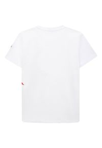 MONCLER KIDS - Biała koszulka z rekinem 4-8 lat. Kolor: biały. Materiał: bawełna. Wzór: aplikacja, nadruk. Sezon: lato. Styl: klasyczny #3