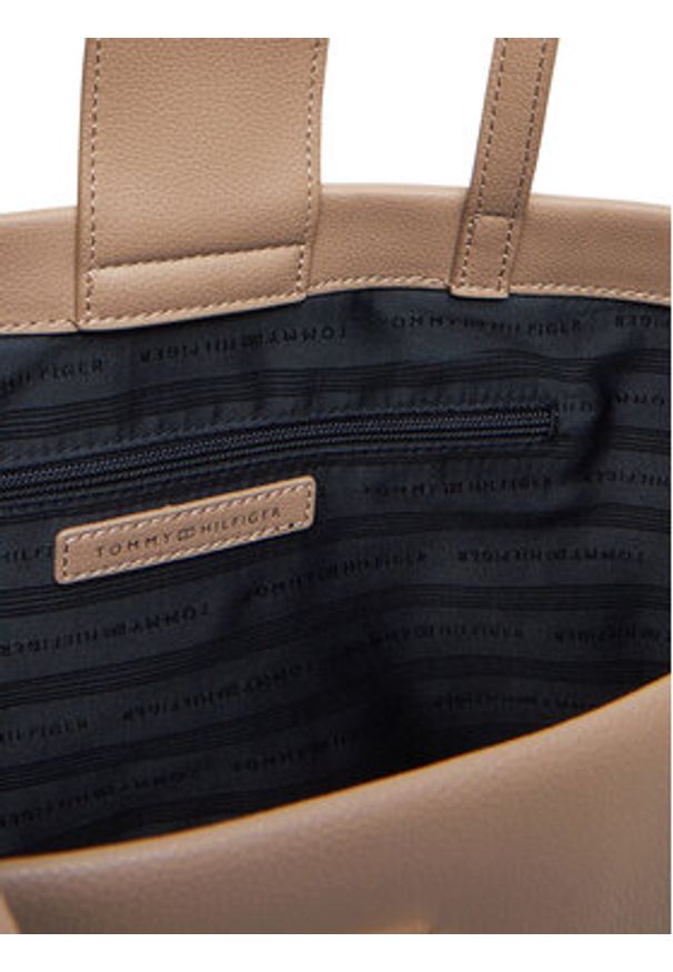 TOMMY HILFIGER - Tommy Hilfiger Torebka Th Modern Tote AW0AW17528 Beżowy. Kolor: beżowy. Materiał: skórzane