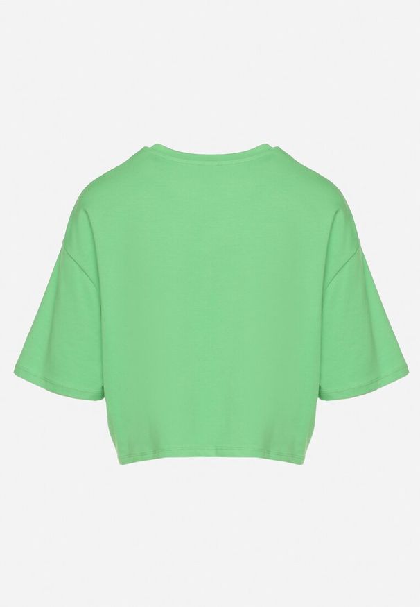 Born2be - Jasnozielony Krótki T-shirt Oversize Lilu. Okazja: na co dzień. Kolor: zielony. Materiał: bawełna, tkanina. Długość: krótkie. Sezon: lato, wiosna. Styl: elegancki, casual