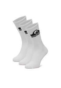 Quiksilver Zestaw 3 par wysokich skarpet męskich AS_QUIKSILVER_101W_SS25 (3-PACK) Biały. Kolor: biały. Materiał: materiał, bawełna