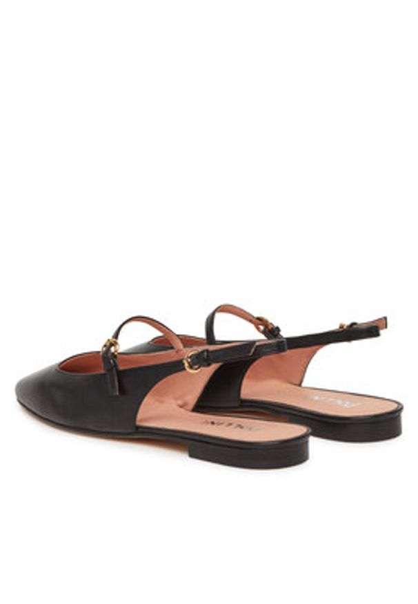 Pollini Czółenka SA11031C1MTE0000 Czarny. Kolor: czarny. Materiał: skóra