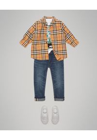 BURBERRY CHILDREN - Koszula w kratę 4-14 lat. Kolor: brązowy. Materiał: materiał. Wzór: aplikacja. Sezon: lato. Styl: klasyczny, elegancki #3