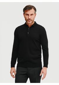 Pako Lorente - PAKO LORENTE – Sweter polo w kolorze czarnym. Okazja: na co dzień. Typ kołnierza: polo. Kolor: niebieski, czarny. Materiał: poliester, wiskoza. Sezon: wiosna. Styl: casual #1