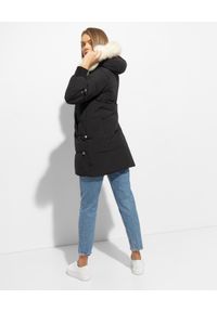 BOSIDENG - Czarna pikowana kurtka z naturalnym futrem. Okazja: na co dzień. Kolor: czarny. Materiał: futro. Sezon: zima. Styl: casual, klasyczny #4