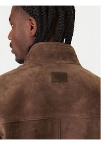 TOMMY HILFIGER - Tommy Hilfiger Kurtka skórzana Harrington MW0MW42976 Brązowy Regular Fit. Kolor: brązowy. Materiał: skóra #5