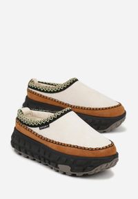 Born2be - Beżowe Niskie Śniegowce na Grubej Tłoczonej Podeszwie Arevire. Okazja: na co dzień. Kolor: beżowy. Materiał: jeans. Styl: casual #7