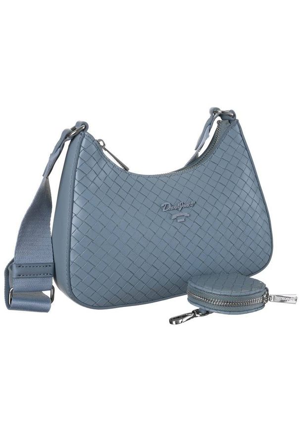 DAVID JONES - Torebka damska błękitna David Jones CM6047 L.BLUE. Kolor: niebieski. Wzór: jednolity. Materiał: skórzane. Styl: casual