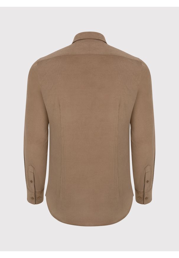 Pako Lorente - PAKO LORENTE – Sztruksowa koszula męska w kolorze beżowym. Kolor: beżowy, czarny. Materiał: sztruks. Długość rękawa: długi rękaw. Długość: długie
