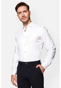 Lancerto - Koszula Biała Regular Azteca. Kolor: biały. Materiał: bawełna
