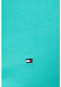 TOMMY HILFIGER - Tommy Hilfiger bluza 1985 męska kolor turkusowy z kapturem gładka. Okazja: na co dzień. Typ kołnierza: kaptur. Kolor: turkusowy. Materiał: bawełna. Wzór: gładki. Styl: casual
