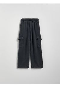 Reserved - Bawełniane spodnie jogger - czarny. Kolor: czarny. Materiał: bawełna #1