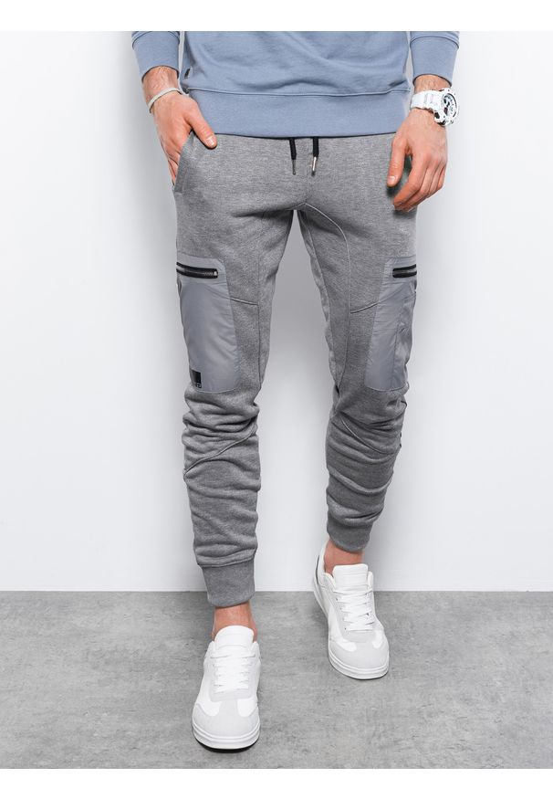 Szare spodnie Ombre Clothing melanż