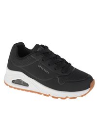skechers - Buty sportowe Sneakersy dziewczęce, Skechers Uno Stand On Air. Zapięcie: sznurówki. Kolor: czarny. Materiał: syntetyk, materiał. Szerokość cholewki: normalna. Model: Skechers Sport. Sport: turystyka piesza