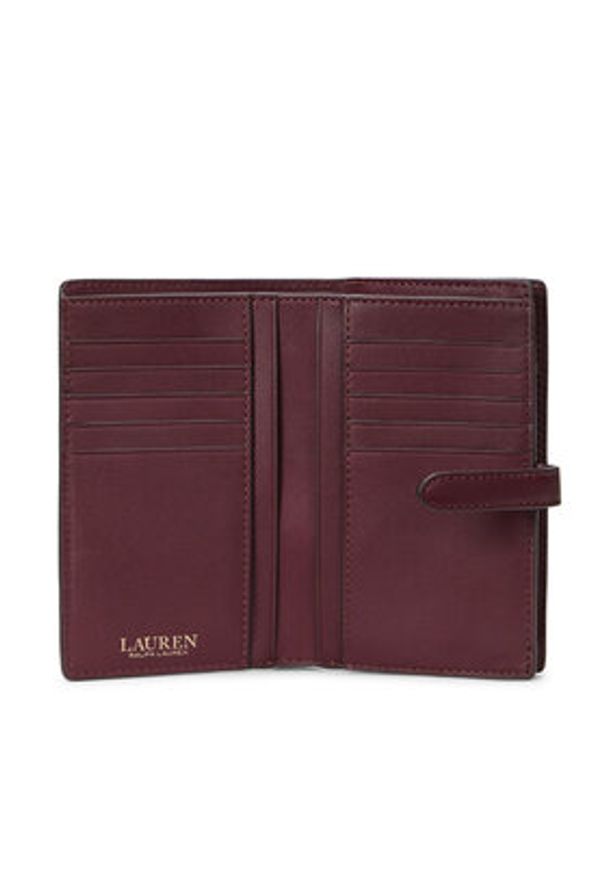 Lauren Ralph Lauren - LAUREN RALPH LAUREN Duży Portfel Damski 432915358004 Bordowy. Kolor: czerwony. Materiał: skóra