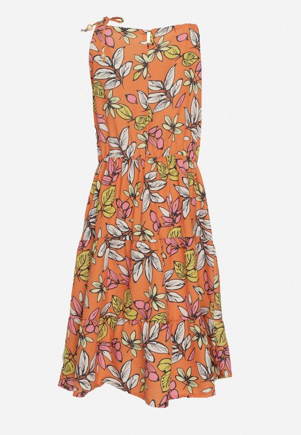 Born2be - Pomarańczowa Sukienka Mennotia. Okazja: na imprezę, na co dzień. Kolor: pomarańczowy. Długość rękawa: na ramiączkach. Typ sukienki: proste. Styl: elegancki, casual