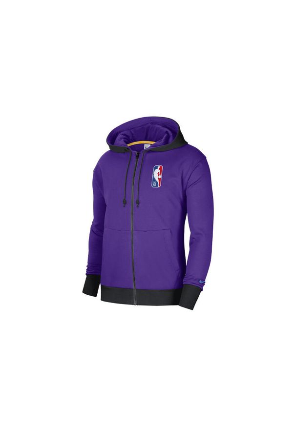 Nike - Bluza męska nike nba los angeles lakers fleece full-zip courtside field purple. Kolor: fioletowy. Sport: bieganie