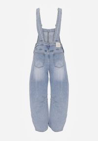 Born2be - Niebieskie Jeansy Ogrodniczki z Bawełną o Kroju Balloon Rivaras. Okazja: na co dzień, na spacer. Stan: podwyższony. Kolor: niebieski. Styl: casual, klasyczny #8