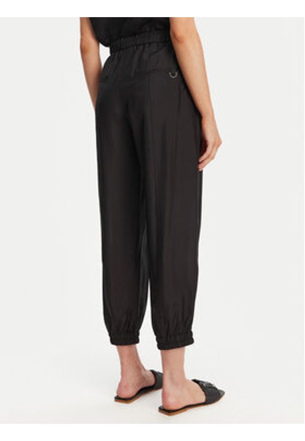 Marella Spodnie materiałowe Abetaia 2513131095 Czarny Relaxed Fit. Kolor: czarny. Materiał: jedwab