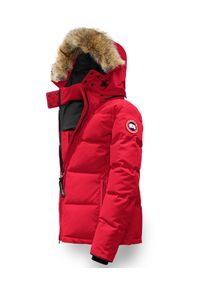 CANADA GOOSE - Czerwona kurtka Chelsea. Kolor: czerwony. Materiał: bawełna, poliester, materiał, futro, puch. Wzór: aplikacja. Styl: klasyczny #4