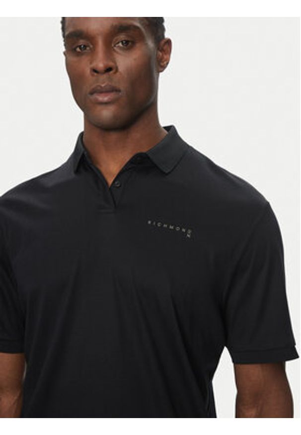Richmond X Polo UMP25333PO Czarny Regular Fit. Typ kołnierza: polo. Kolor: czarny. Materiał: lyocell