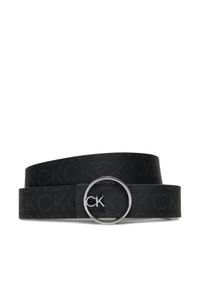 Calvin Klein Pasek Damski Ck Buckle Reversible Belt 3Cm K60K612359 Czarny. Kolor: czarny. Materiał: skóra