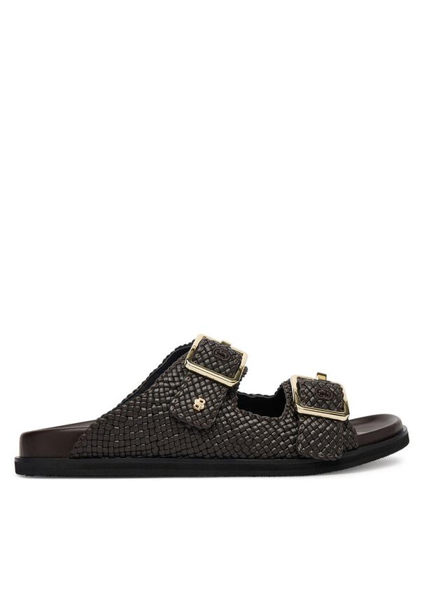 Klapki BOSS. Kolor: brązowy