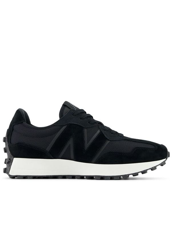Buty New Balance U327SWB - czarne. Okazja: na co dzień. Zapięcie: sznurówki. Kolor: czarny. Materiał: skóra, guma. Szerokość cholewki: normalna