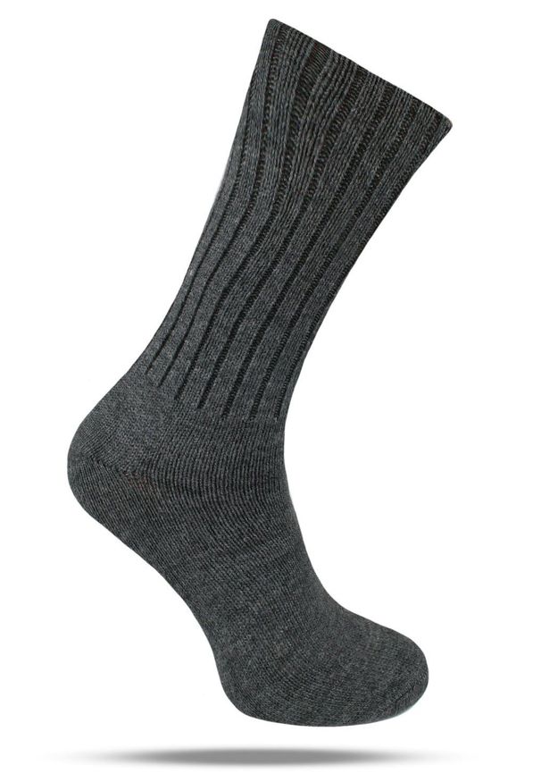 His Story - Ciepłe Wełniane Skarpetki Zimowe - Ciemnoszare. Kolor: szary. Materiał: wełna, elastan, poliamid
