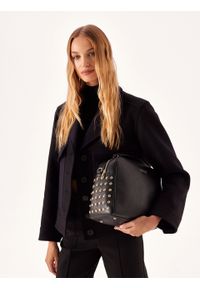 Kazar - Duża skórzana torebka typu kuferek. Kolor: czarny. Wzór: aplikacja. Materiał: skórzane. Styl: elegancki, rockowy, klasyczny #7