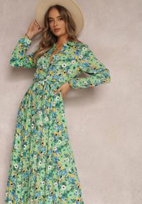 Renee - Jasnozielona Sukienka Salmela. Kolor: zielony. Materiał: tkanina #1