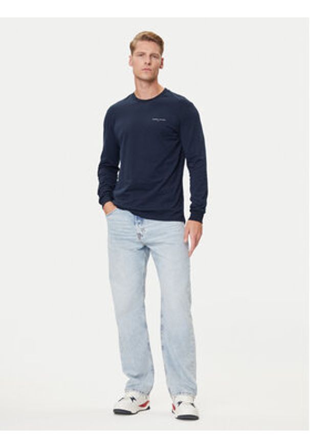 Tommy Jeans Longsleeve Chest Linear DM0DM21594 Granatowy Regular Fit. Kolor: niebieski. Materiał: bawełna. Długość rękawa: długi rękaw