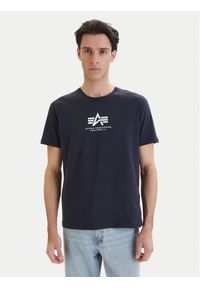 Alpha Industries T-Shirt Basic 118533 Granatowy Regular Fit. Kolor: niebieski. Materiał: bawełna #1