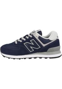 Buty do chodzenia damskie New Balance 574. Zapięcie: sznurówki. Kolor: niebieski. Materiał: syntetyk, tkanina, materiał. Szerokość cholewki: normalna. Model: New Balance 574. Sport: turystyka piesza