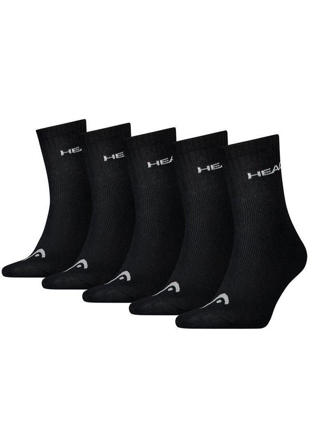 Head - Skarpetki Sportowe Krótkie 5-Pack 35-38 Wygodne i Oddychające. Kolor: czarny. Materiał: poliester, elastan, poliamid, bawełna