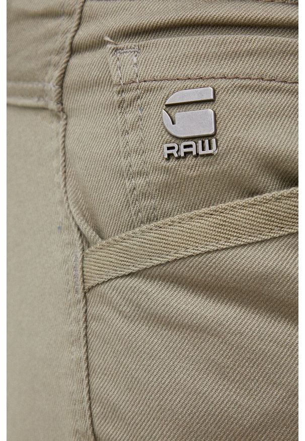 G-Star RAW - G-Star Raw spodnie męskie kolor czarny dopasowane. Kolor: zielony. Materiał: poliester, bawełna, tkanina