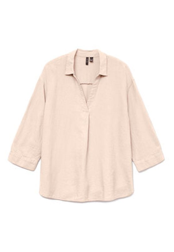 Vero Moda Bluzka Linn 10310759 Beżowy Loose Fit. Kolor: beżowy. Materiał: wiskoza