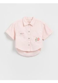 Reserved - Koszula z haftem Pusheen - pastelowy róż. Kolor: różowy. Materiał: tkanina, bawełna. Długość: krótkie. Wzór: haft #1