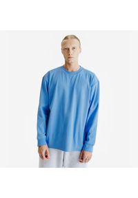 Decathlon - Koszulka długi rękaw męska Elementals. Kolor: niebieski. Materiał: materiał. Długość rękawa: długi rękaw. Długość: długie