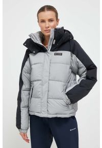 columbia - Columbia kurtka damska kolor szary zimowa. Kolor: szary. Materiał: włókno, materiał. Sezon: zima