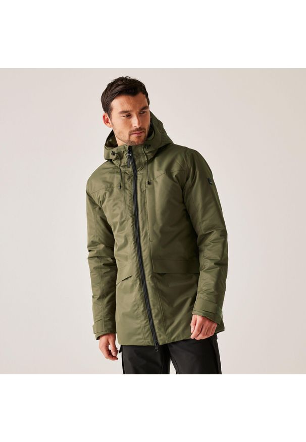 Regatta - Kurtka męska przejściowa ocieplana przeciwdeszczowa Balaton. Kolor: wielokolorowy, brązowy, zielony. Materiał: materiał, puch. Sport: turystyka piesza