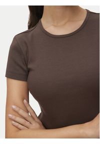 Vero Moda T-Shirt Chloe 10306894 Brązowy Tight Fit. Kolor: brązowy. Materiał: bawełna #4