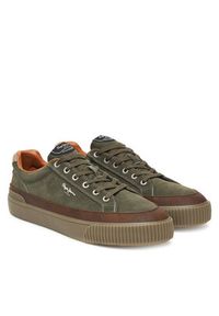 Pepe Jeans Sneakersy Ben Evolution M PMS300001 Khaki. Kolor: brązowy. Materiał: zamsz, skóra #4