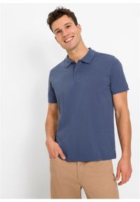 bonprix - Koszulka polo z czystej bawełny organicznej piqué. Typ kołnierza: polo. Kolor: niebieski. Materiał: bawełna. Długość rękawa: krótki rękaw. Długość: krótkie #1